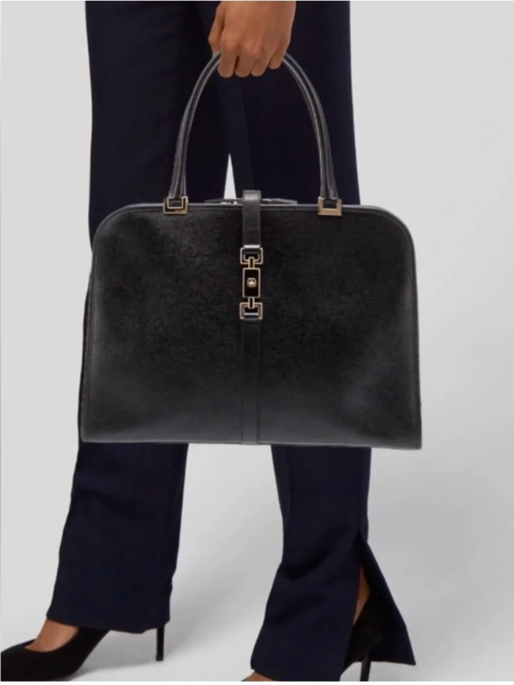 Gucci Jackie Line Black Nylon & Leather Tote Bag
Style 002-1072 (Made in Italy) - Picture 2 of 13